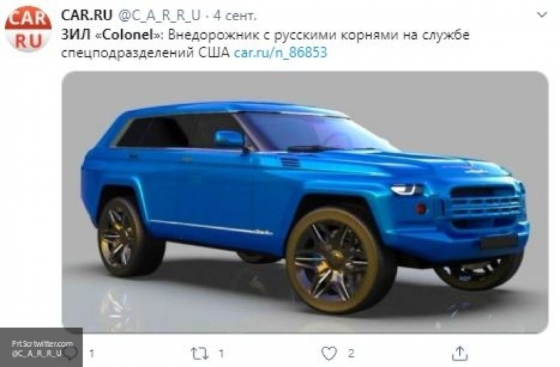 Марка "ЗИЛ" возродится в виде внедорожника Colonel