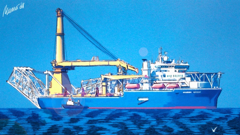 "Академик Черский" направился по маршруту второй нитки "СП-2"