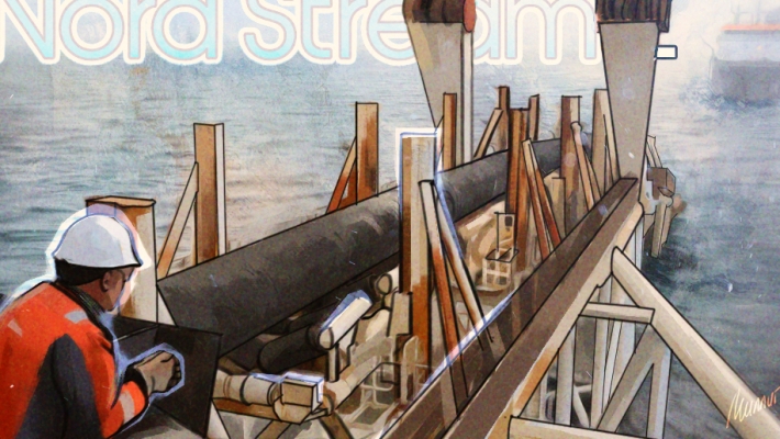 Штормы остановили «Северный поток — 2» на три недели