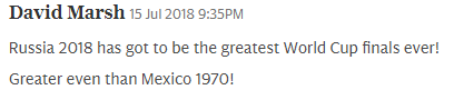 "Мы будем скучать по этому ЧМ, как ни по какому другому": британские СМИ признали чемпионат мира по футболу в России лучшим в истории