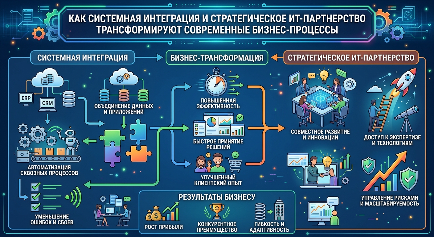 Как системная интеграция и стратегическое ИТ-партнерство трансформируют современные бизнес-процессы