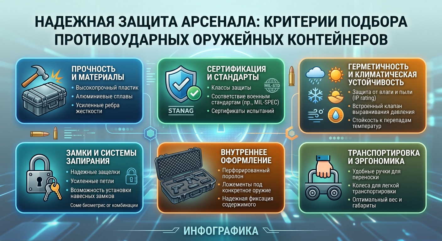 Надежная защита арсенала: критерии подбора противоударных оружейных контейнеров