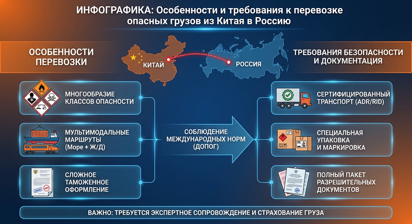 Особенности и требования к перевозке опасных грузов из Китая в Россию