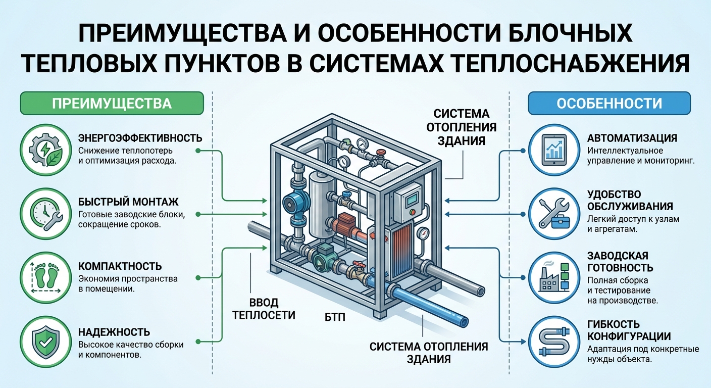 Преимущества и особенности блочных тепловых пунктов в системах теплоснабжения